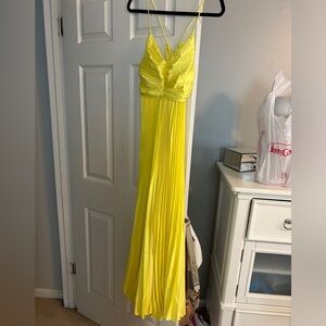 Yellow Pleated Dress